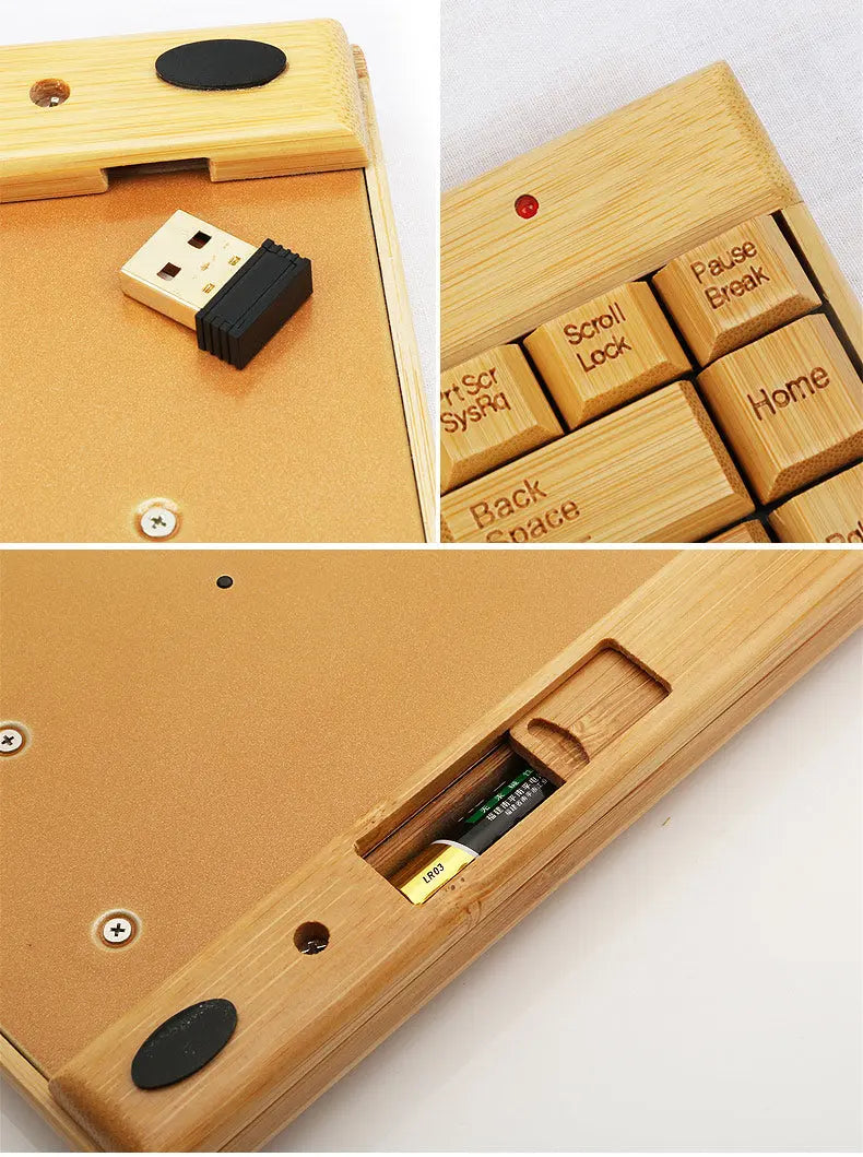 Bamboo Wooden Wireless Keyboard Ultrathin Multimedia Healthy Eco Friendly everythingbamboo