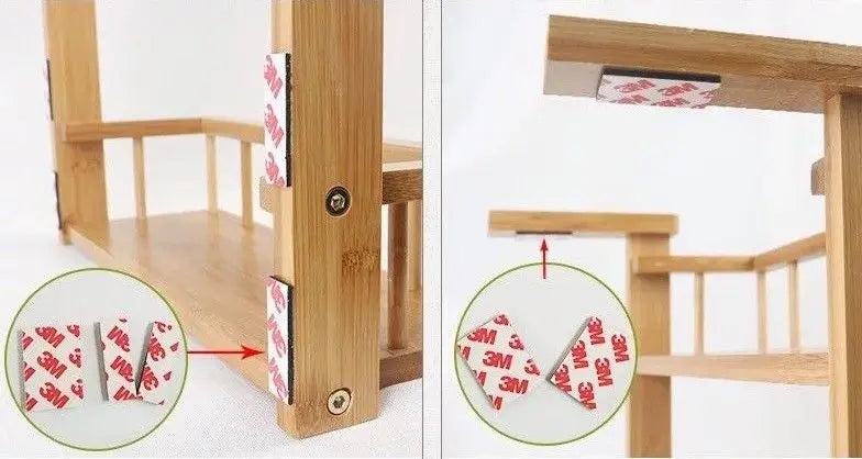 Bamboo Wooden refrigerator rack side wall hanging shelf kitchen storage 冰箱挂架侧壁挂架 Unbranded