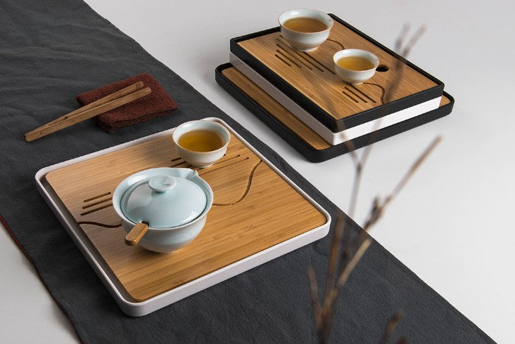Bamboo square tea tray coffee tray Natural bamboo root carving crafts 天然竹制根雕茶盘 everythingbamboo
