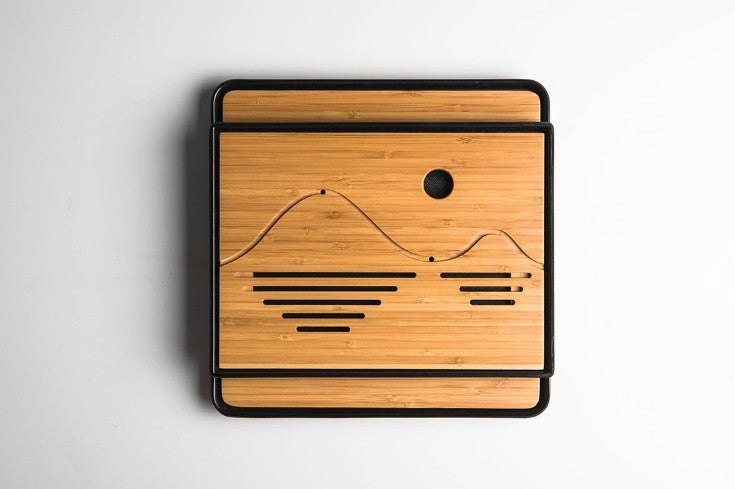 Bamboo square tea tray coffee tray Natural bamboo root carving crafts 天然竹制根雕茶盘 everythingbamboo