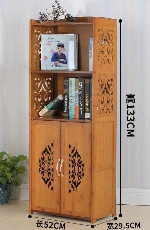 Bamboo wooden bookcase bookshelf storage shelf carving furniture natural 竹书柜书架 everythingbamboo
