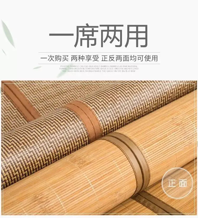 Best 5A Bamboo bed Mat +2 Pillow Case Both Size Mattress Topper Sheet Rug Floor Cool 双面折叠竹凉席加两枕套 everythingbamboo