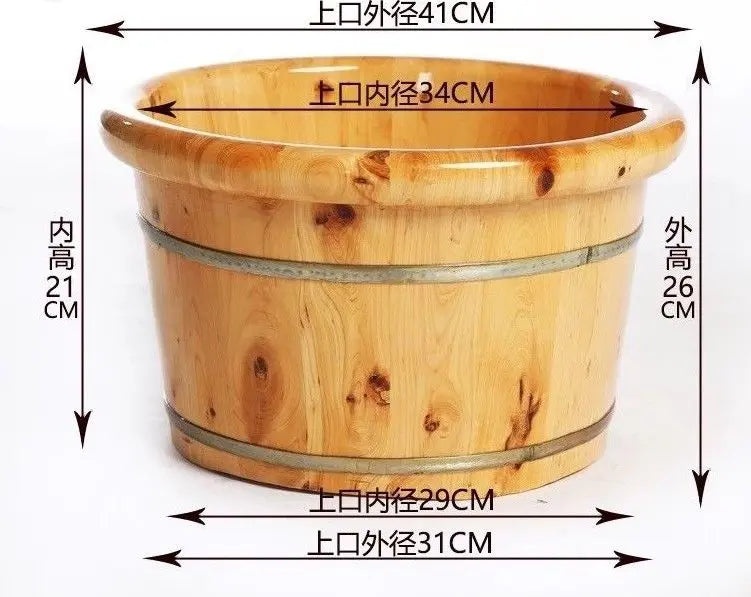 Foot basin wooden bucket foot bath double thickness smooth healthy natural 足浴桶加厚 everythingbamboo