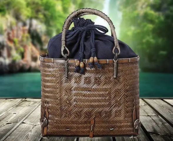 Hand-woven crafts luxury bamboo shopping bag fashion classic elegant unique竹手工编包 everythingbamboo