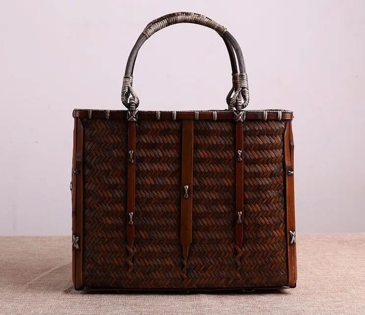 Hand-woven crafts luxury bamboo shopping bag fashion classic elegant unique竹手工编包 everythingbamboo