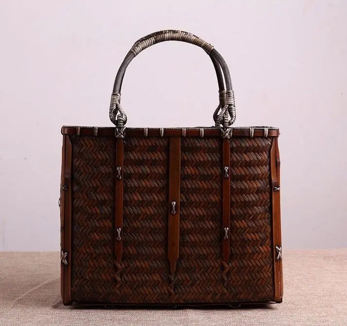 Hand-woven crafts luxury bamboo shopping bag fashion classic elegant unique竹手工编包 everythingbamboo