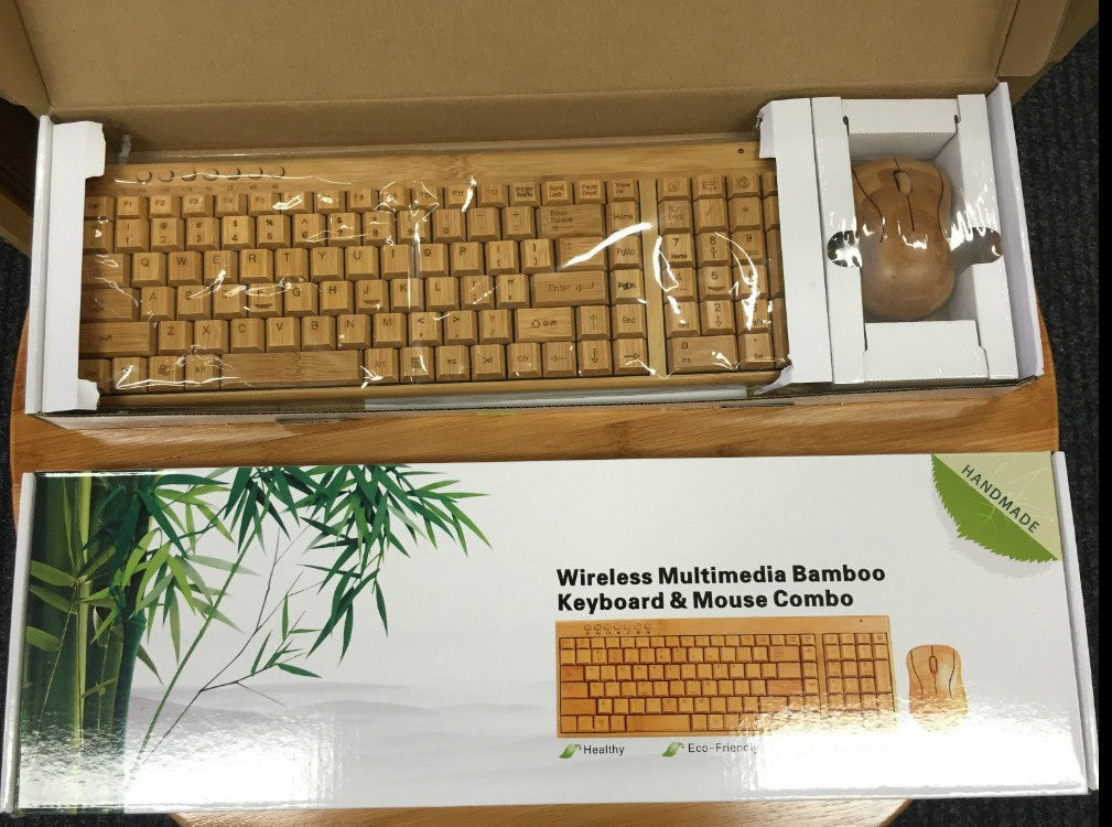 Handmade Bamboo Wooden Keyboard Mouse Multimedia Eco Friendly Multi Choices everythingbamboo