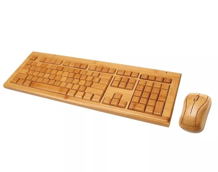 Handmade Bamboo Wooden Keyboard Mouse Multimedia Eco Friendly Multi Choices everythingbamboo