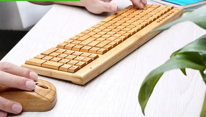 Handmade Bamboo Wooden Keyboard Mouse Multimedia Eco Friendly Multi Choices everythingbamboo