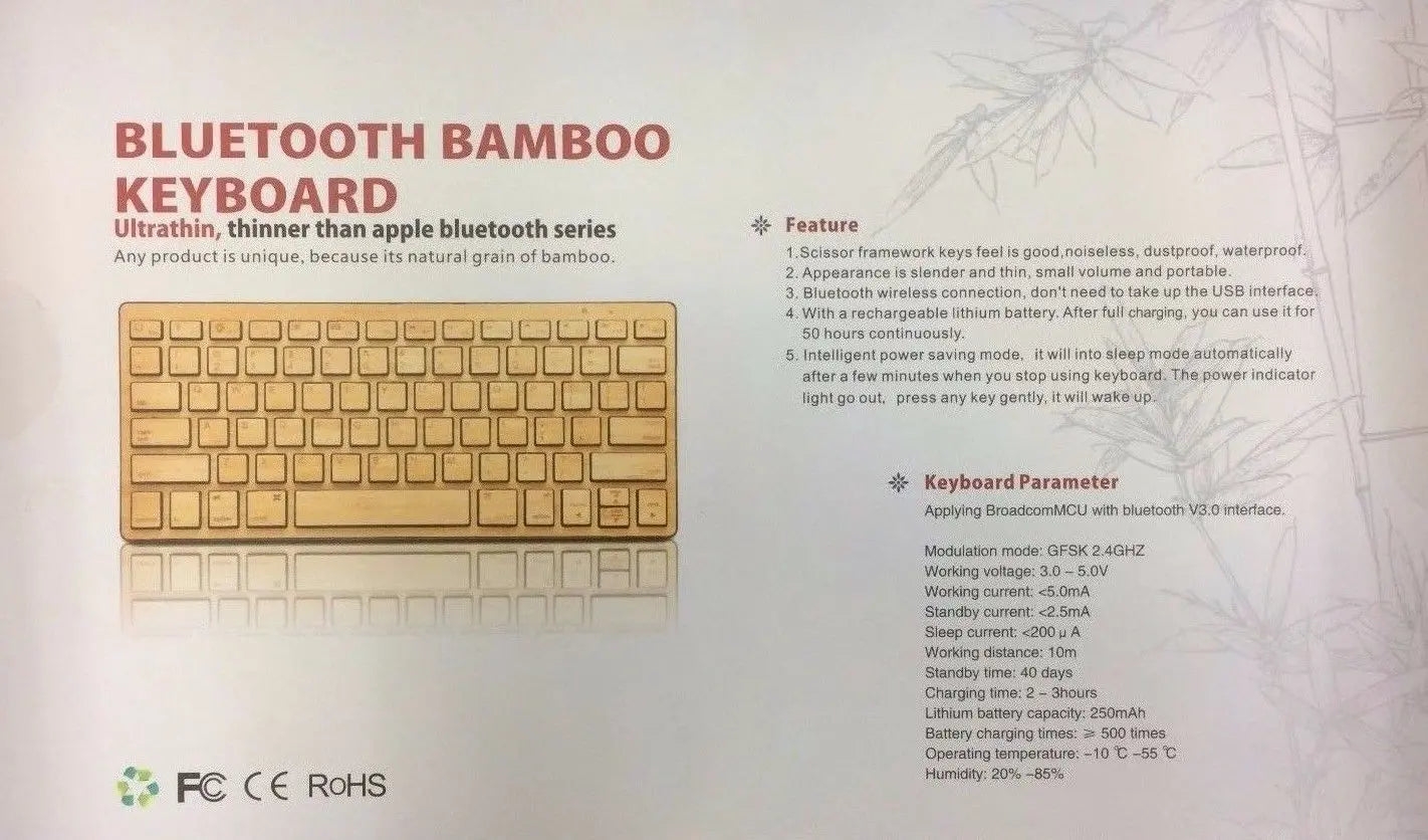 Handmade Bamboo Wooden Keyboard Mouse Multimedia Eco Friendly Multi Choices everythingbamboo