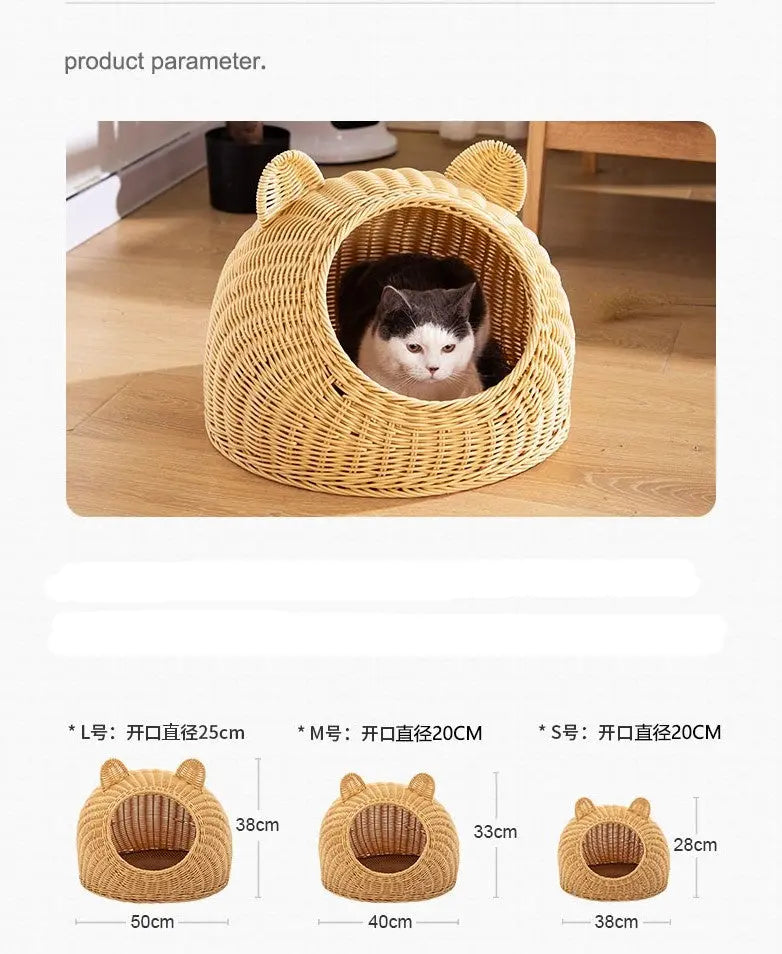 Handmade Rattan Looking Pet House Pet Home Cute Cool in Summer Warm in Winter everythingbamboo