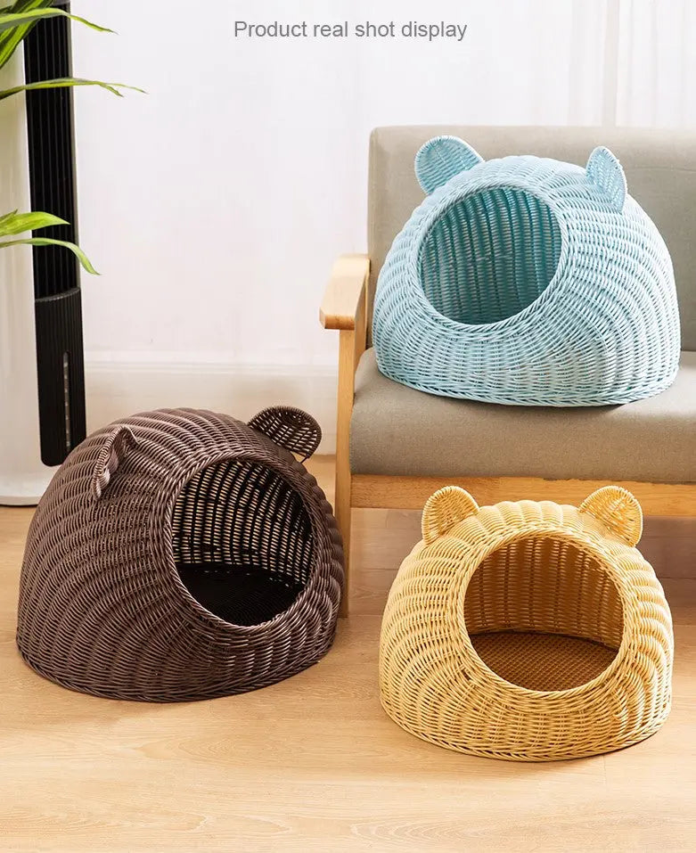 Handmade Rattan Looking Pet House Pet Home Cute Cool in Summer Warm in Winter everythingbamboo