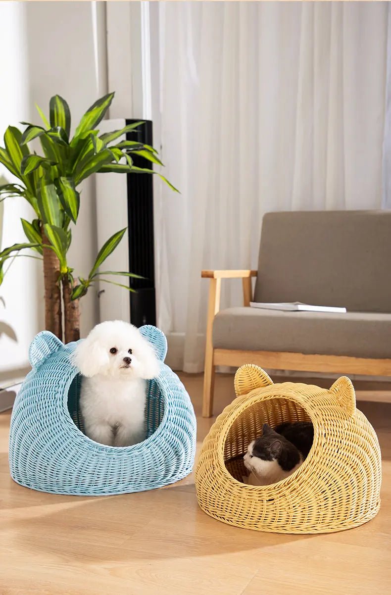 Handmade Rattan Looking Pet House Pet Home Cute Cool in Summer Warm in Winter everythingbamboo
