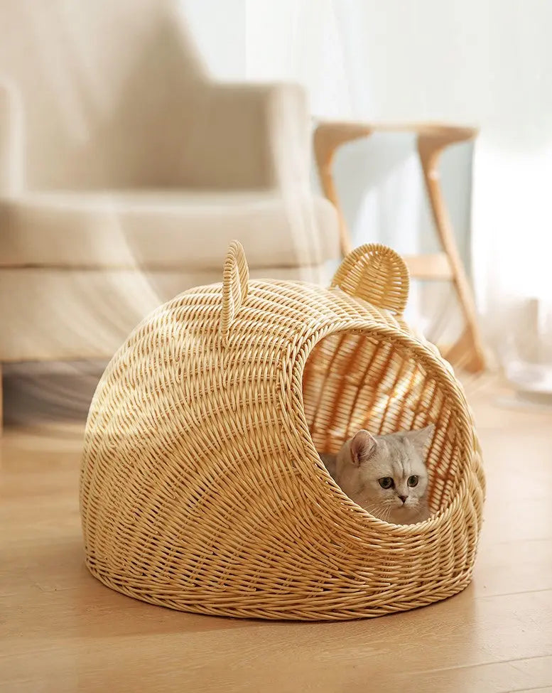 Handmade Rattan Looking Pet House Pet Home Cute Cool in Summer Warm in Winter everythingbamboo