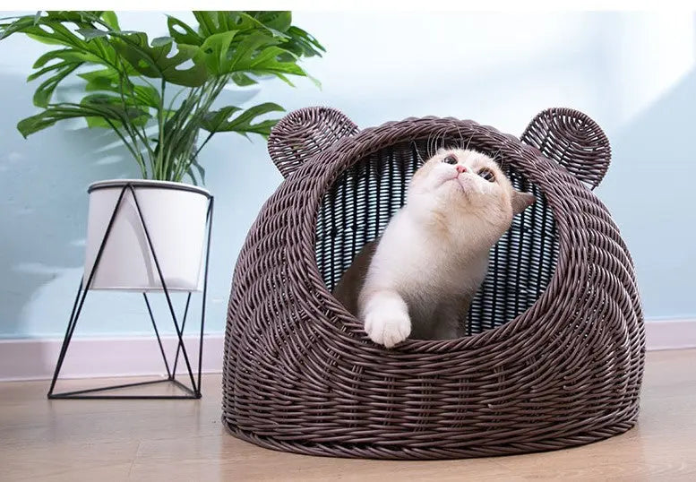 Handmade Rattan Looking Pet House Pet Home Cute Cool in Summer Warm in Winter everythingbamboo