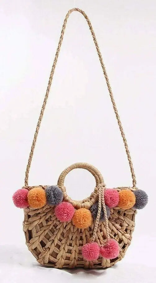 Handwoven Women Hand Bag Carrier Bag Natural Grass Bag Latest Style Beach Bag everythingbamboo