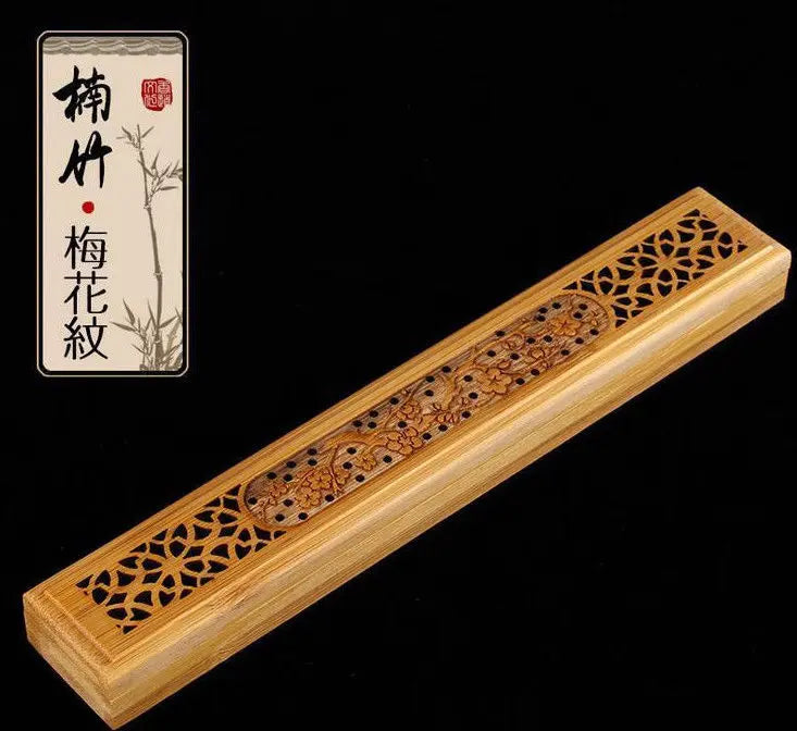 Hollow Bamboo Incense Burner Holder Censer Tower Holder Box Sticker Cone 竹香盒香炉 Unbranded