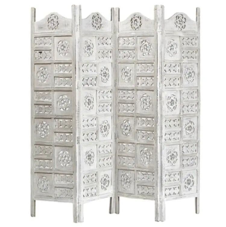 India Hand-Carved Hardwood Room Divider Folding screen luxury 3 or 4 panels everythingbamboo