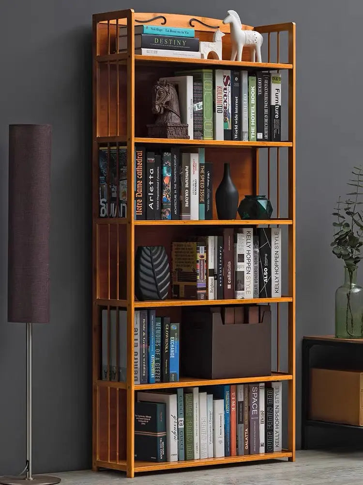 Large Size Pure Bamboo Book Shelf Cabinet Simple Solid Storage Fantastic 5 and 6 Tiers BBC03 everythingbamboo