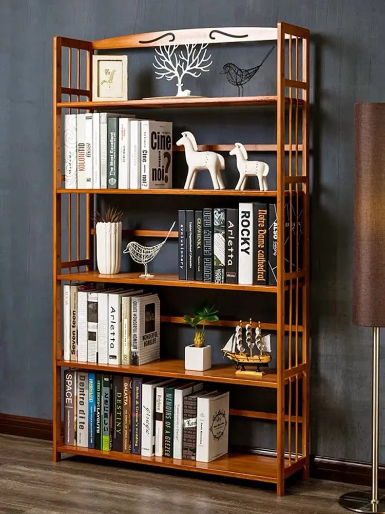 Large Size Pure Bamboo Book Shelf Cabinet Simple Solid Storage Fantastic 5 and 6 Tiers BBC03 everythingbamboo
