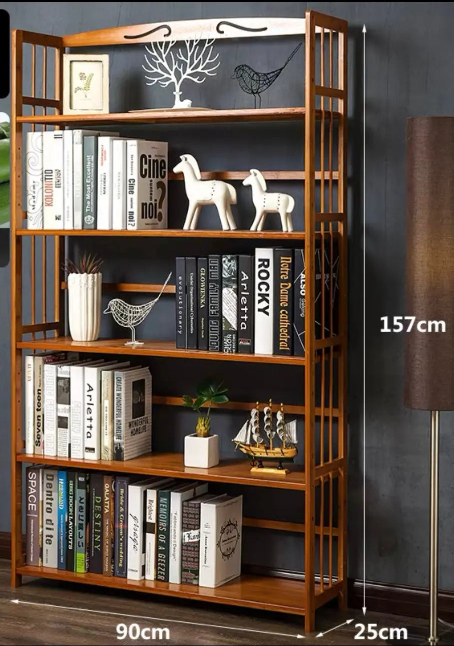 Large Size Pure Bamboo Book Shelf Cabinet Simple Solid Storage Fantastic 5 and 6 Tiers BBC03 everythingbamboo