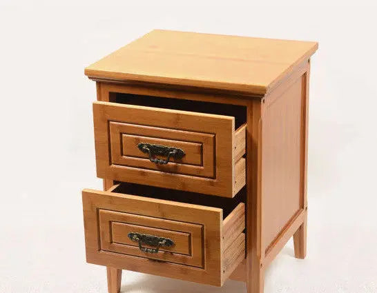 NATURAL BAMBOO WOODEN BEDSIDE TABLE CABINET DRAWER STYLISH ECO FRIENDLY Trend