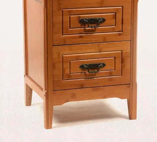 NATURAL BAMBOO WOODEN BEDSIDE TABLE CABINET DRAWER STYLISH ECO FRIENDLY Trend