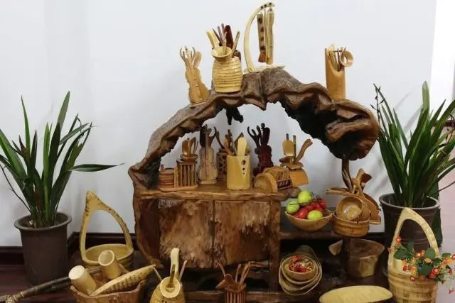 Natural bamboo root carving crafts fruit bowl, plate, multi-purpose bowl,天然竹制根雕 everythingbamboo