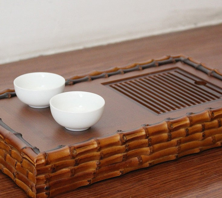 Natural bamboo root carving crafts tea tray coffee tray, home decoration天然竹雕工艺茶盘 everythingbamboo