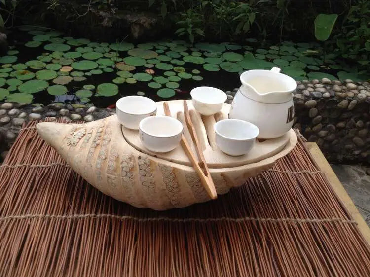 Natural bamboo root carving crafts tea tray coffee tray, tea sets 天然竹制根雕工艺品茶具 茶盘 everythingbamboo