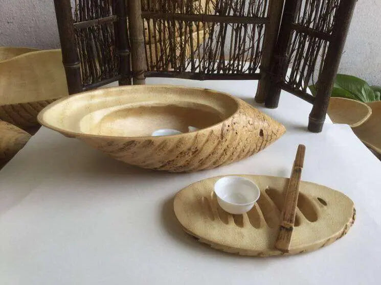 Natural bamboo root carving crafts tea tray coffee tray, tea sets 天然竹制根雕工艺品茶具 茶盘 everythingbamboo