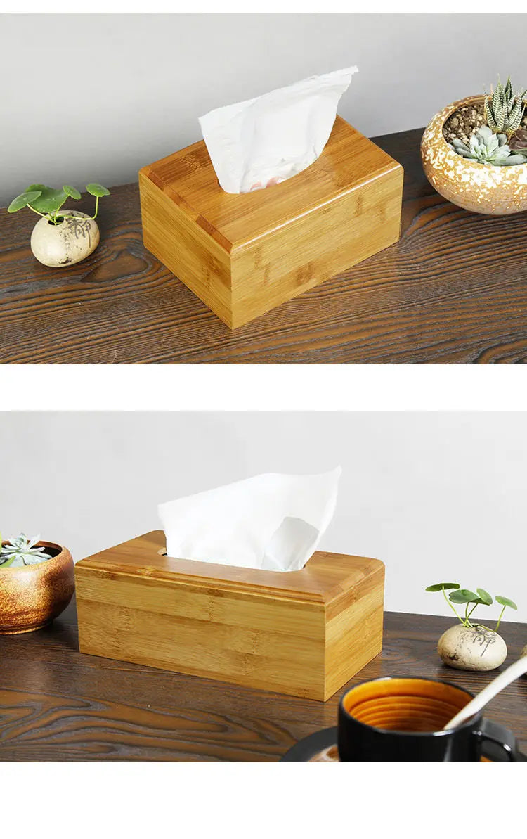 Natural bamboo tissue box holder container bamboo storage choice home, car handy Everythingbamboo