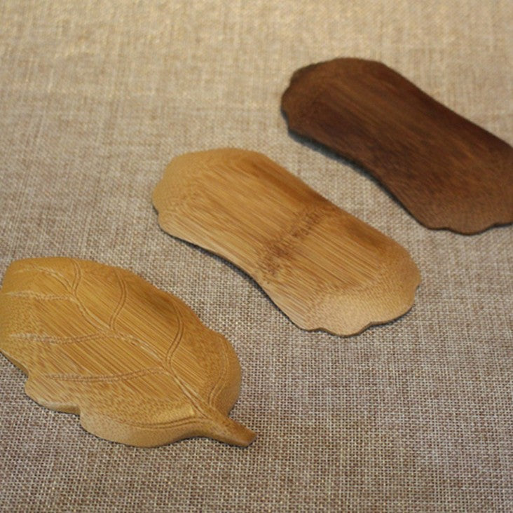 Natural bamboo traditional craft tea holder accessories of tea tray leaf  茶则 Unbranded