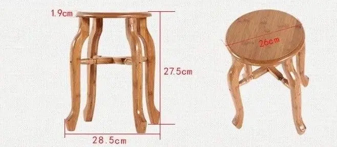 Natural bamboo wooden classic stool round stool coffee tea plants stand 仿古精致圆竹凳 Unbranded