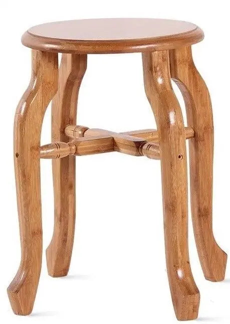 Natural bamboo wooden classic stool round stool coffee tea plants stand 仿古精致圆竹凳 Unbranded