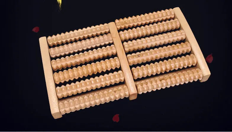 Natural wooden multi rows foot massage healthy rest pain relief body massage Unbranded