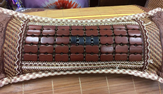 Neck Roll Pillow Both Sides Bamboo Bricks Cervical Neck Sleeping Pillow everythingbamboo