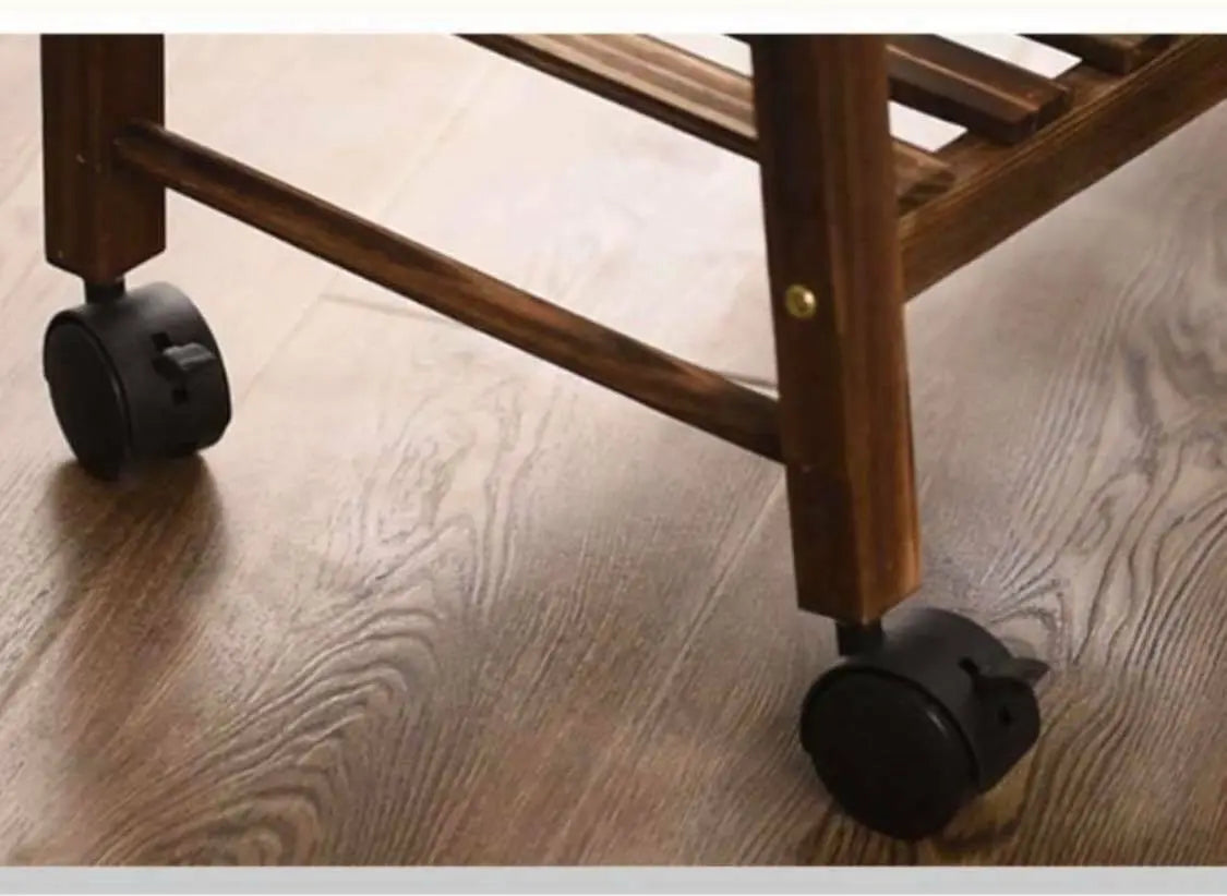 Plant Stand Shelf With Hanging Bar Pinewood Solid Garden Decor Indoor Outdoor everythingbamboo