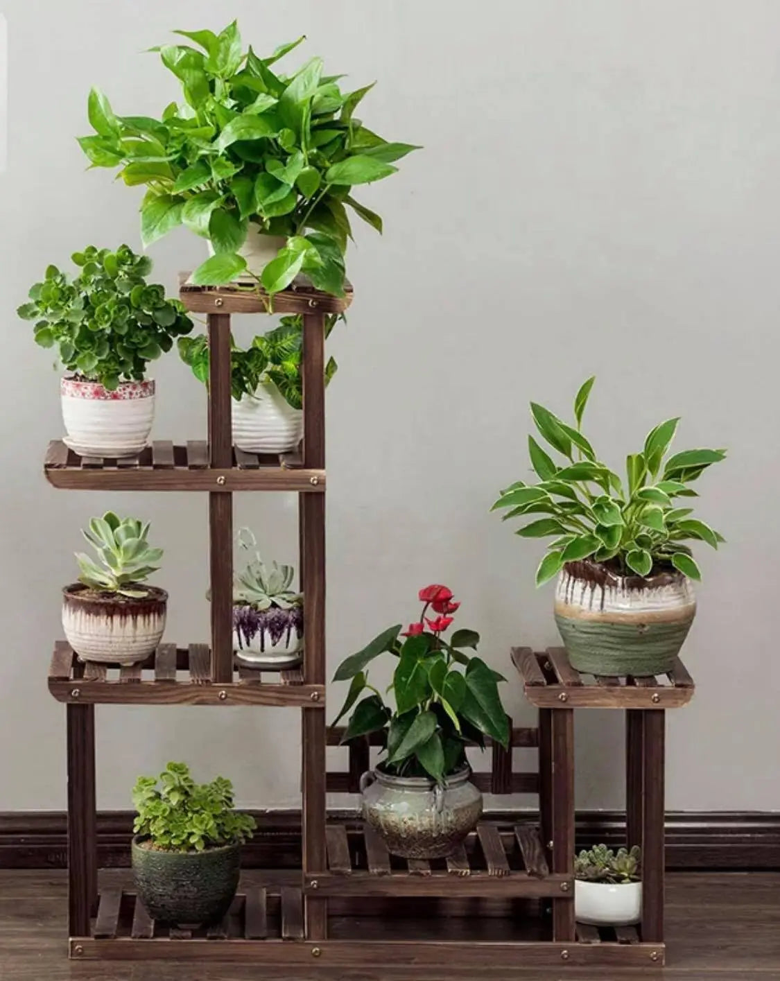 Plant Stand Wooden Indoor Outdoor Garden Planter With or Without Wheels 多款实木多层花架 everythingbamboo