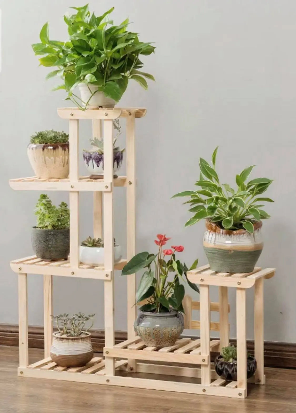 Plant Stand Wooden Indoor Outdoor Garden Planter With or Without Wheels 多款实木多层花架 everythingbamboo