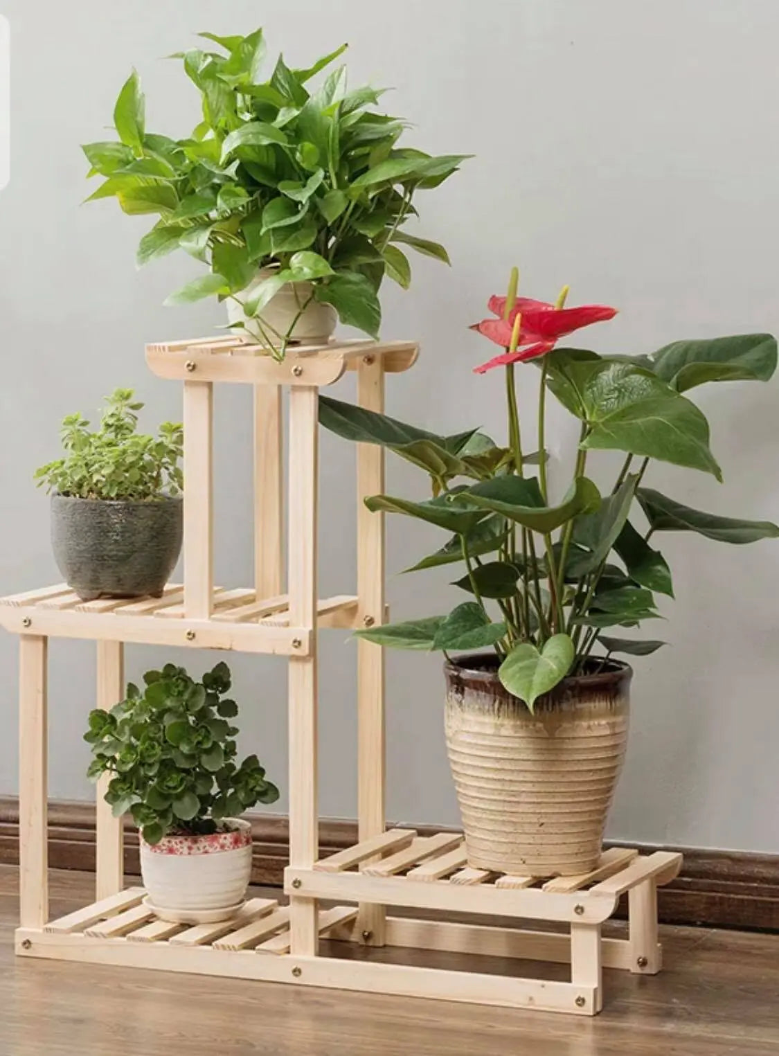 Plant Stand Wooden Indoor Outdoor Garden Planter With or Without Wheels 多款实木多层花架 everythingbamboo