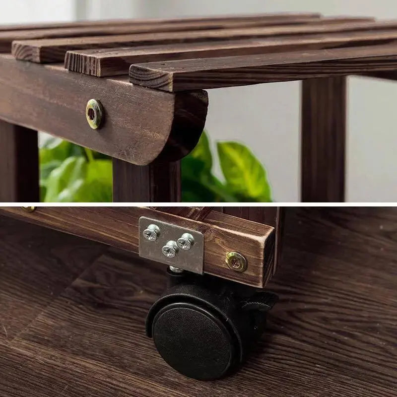 Plant Stand Wooden Indoor Outdoor Garden Planter With or Without Wheels 多款实木多层花架 everythingbamboo