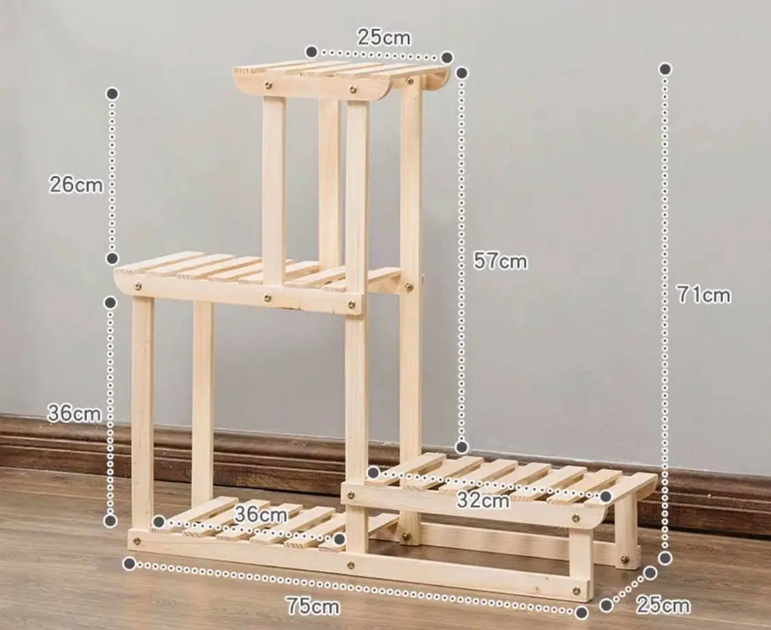 Plant Stand Wooden Indoor Outdoor Garden Planter With or Without Wheels 多款实木多层花架 everythingbamboo