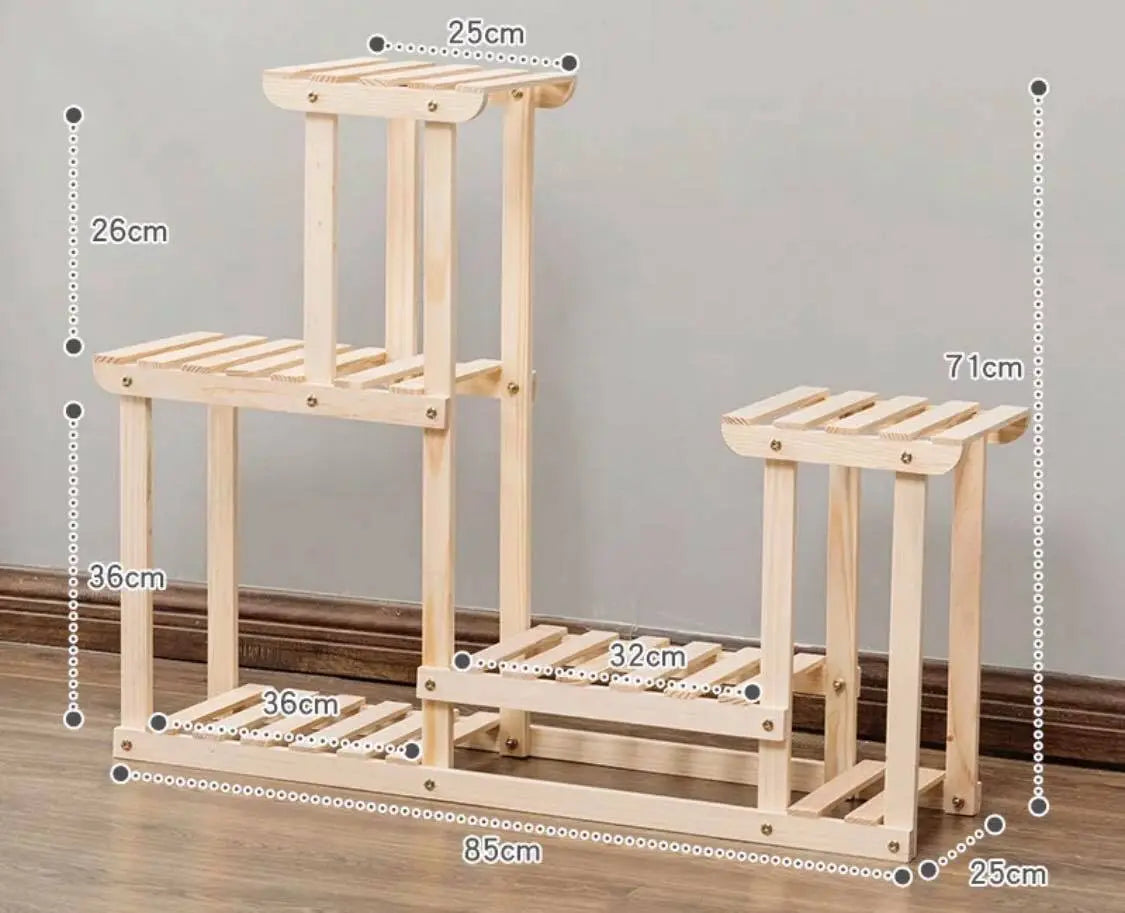Plant Stand Wooden Indoor Outdoor Garden Planter With or Without Wheels 多款实木多层花架 everythingbamboo