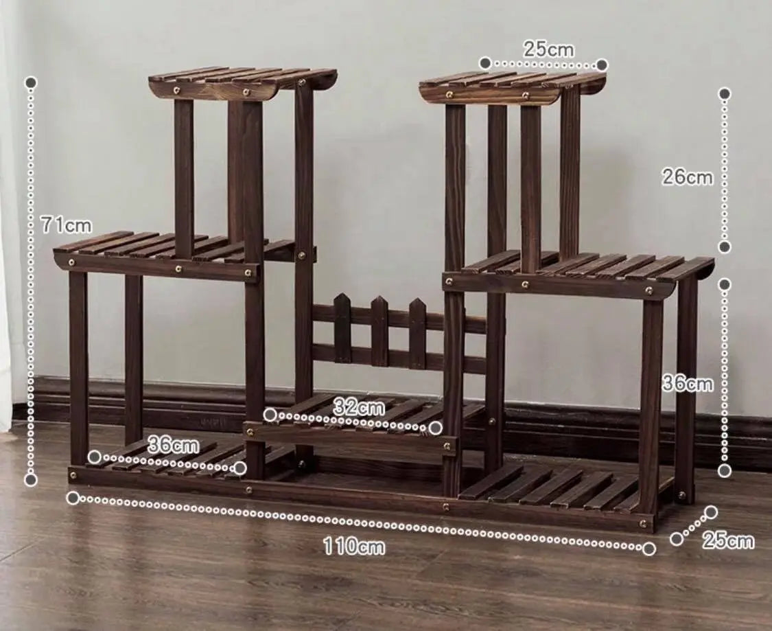 Plant Stand Wooden Indoor Outdoor Garden Planter With or Without Wheels 多款实木多层花架 everythingbamboo