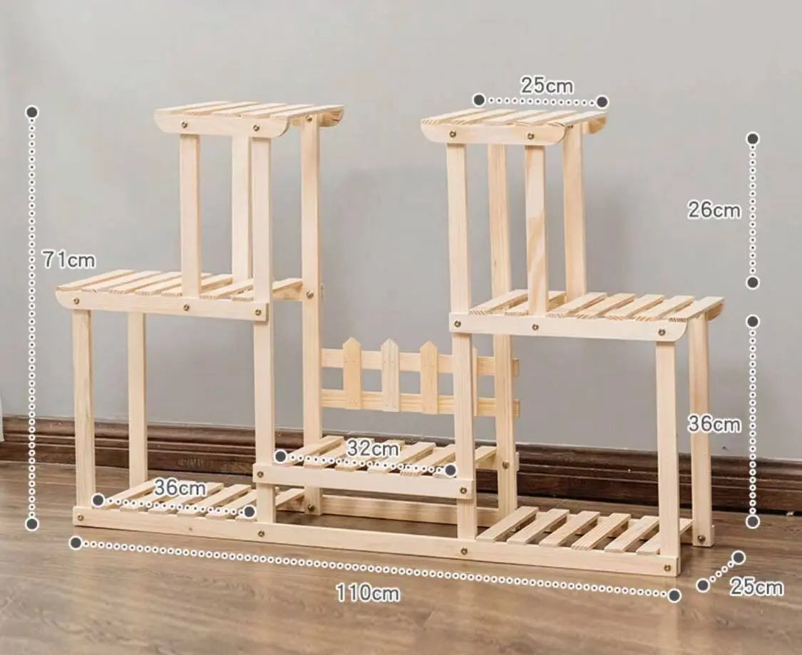 Plant Stand Wooden Indoor Outdoor Garden Planter With or Without Wheels 多款实木多层花架 everythingbamboo