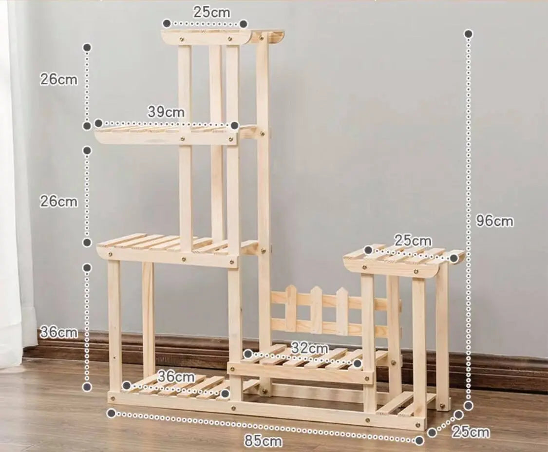 Plant Stand Wooden Indoor Outdoor Garden Planter With or Without Wheels 多款实木多层花架 everythingbamboo