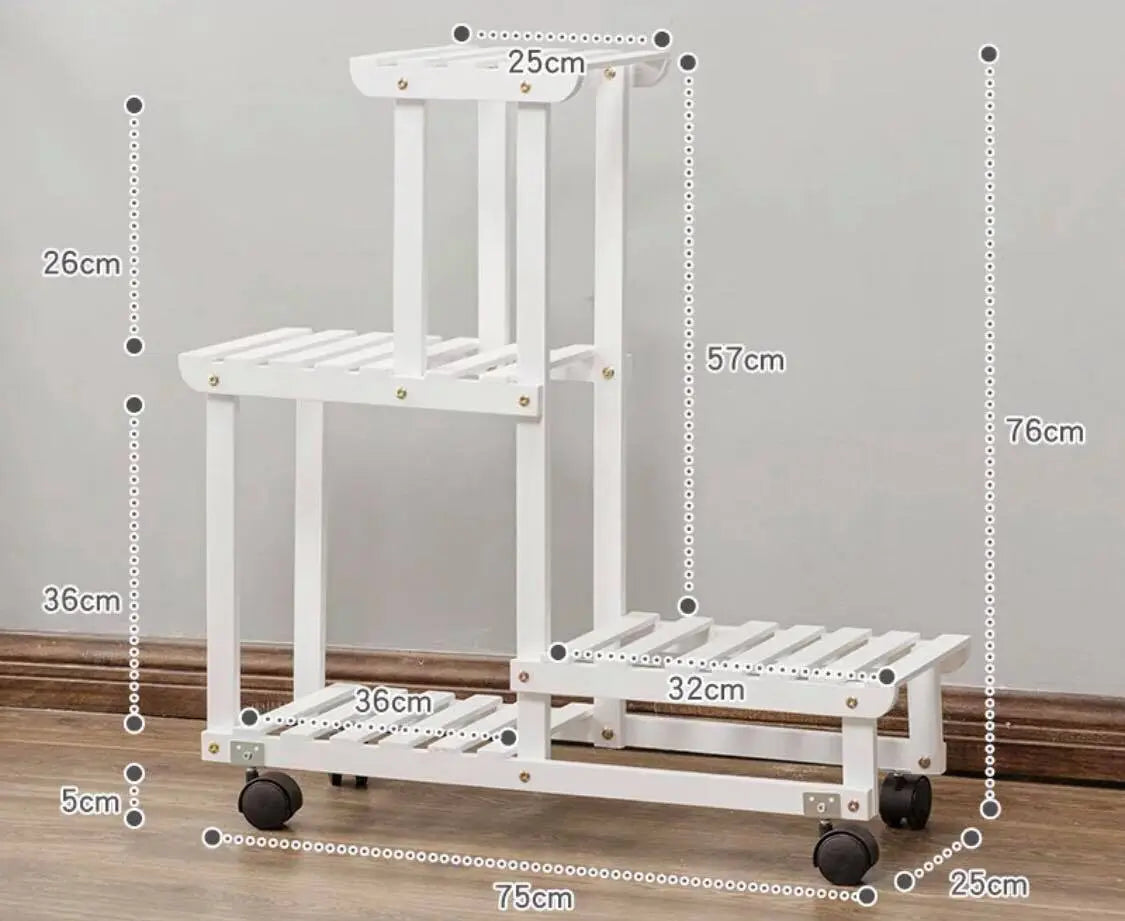 Plant Stand Wooden Indoor Outdoor Garden Planter With or Without Wheels 多款实木多层花架 everythingbamboo