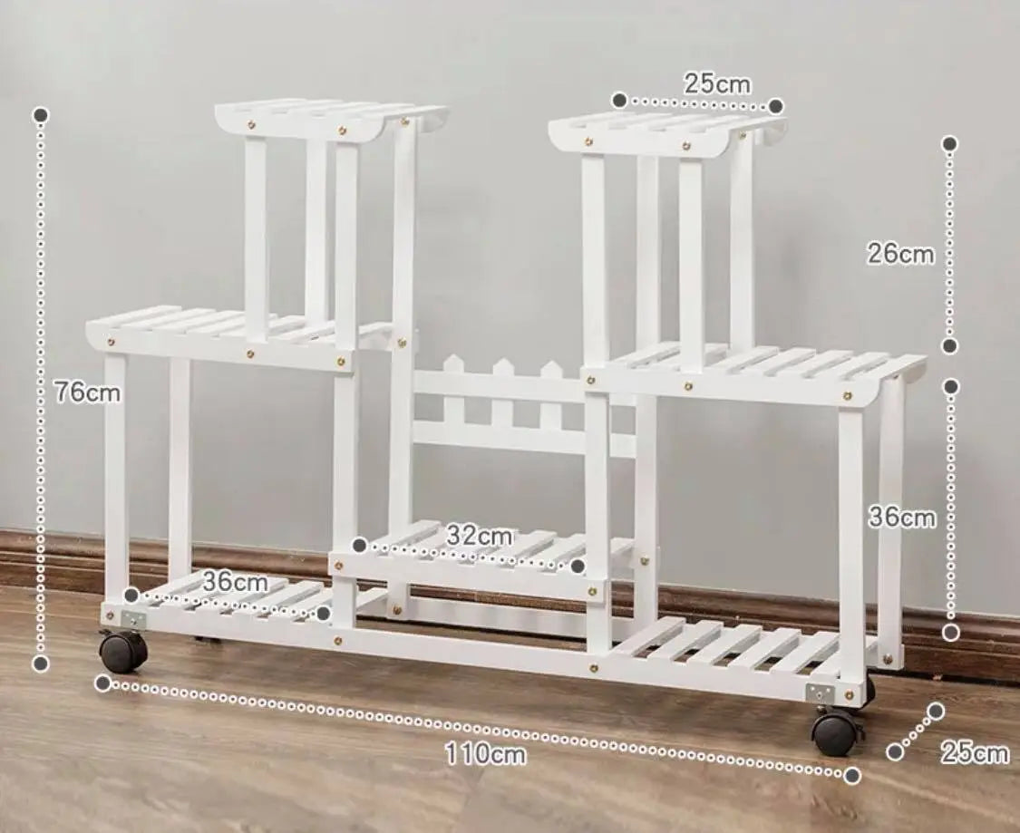Plant Stand Wooden Indoor Outdoor Garden Planter With or Without Wheels 多款实木多层花架 everythingbamboo