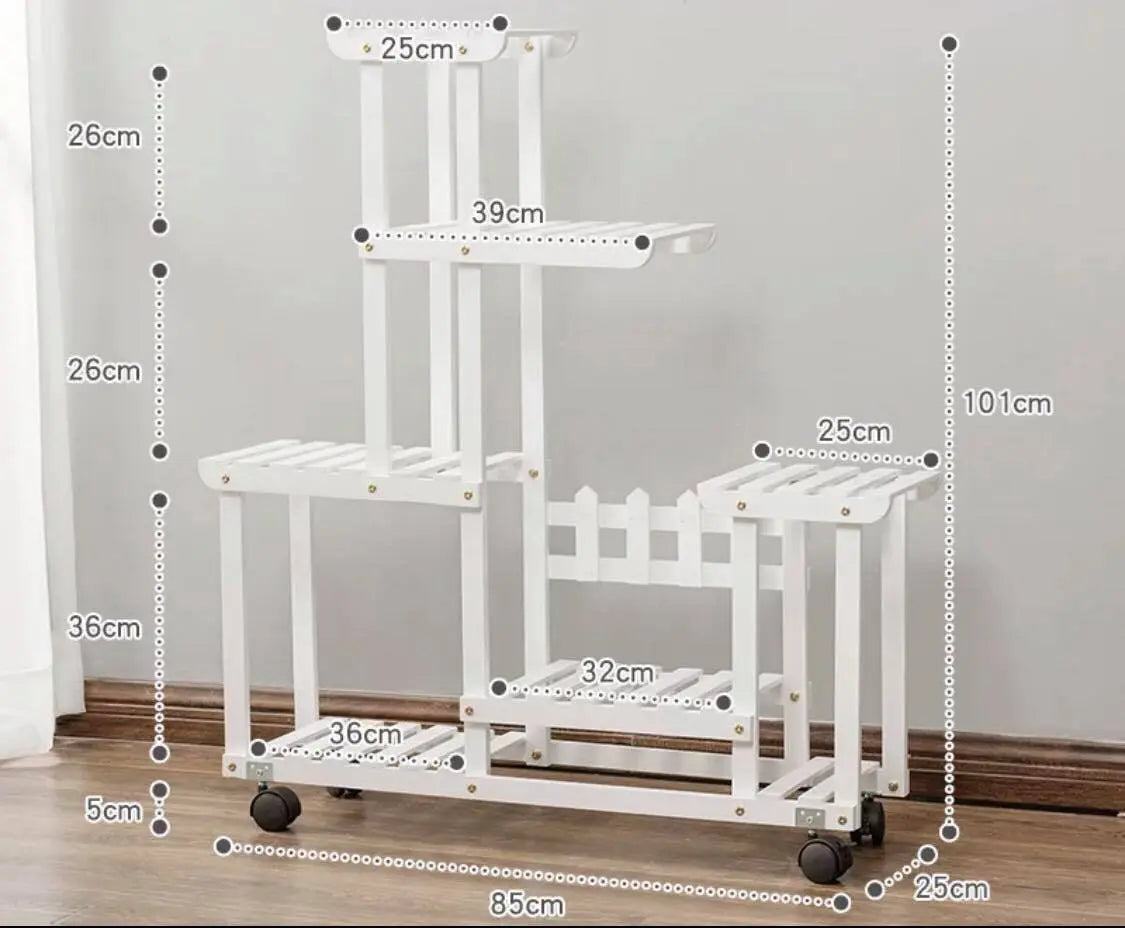 Plant Stand Wooden Indoor Outdoor Garden Planter With or Without Wheels 多款实木多层花架 everythingbamboo